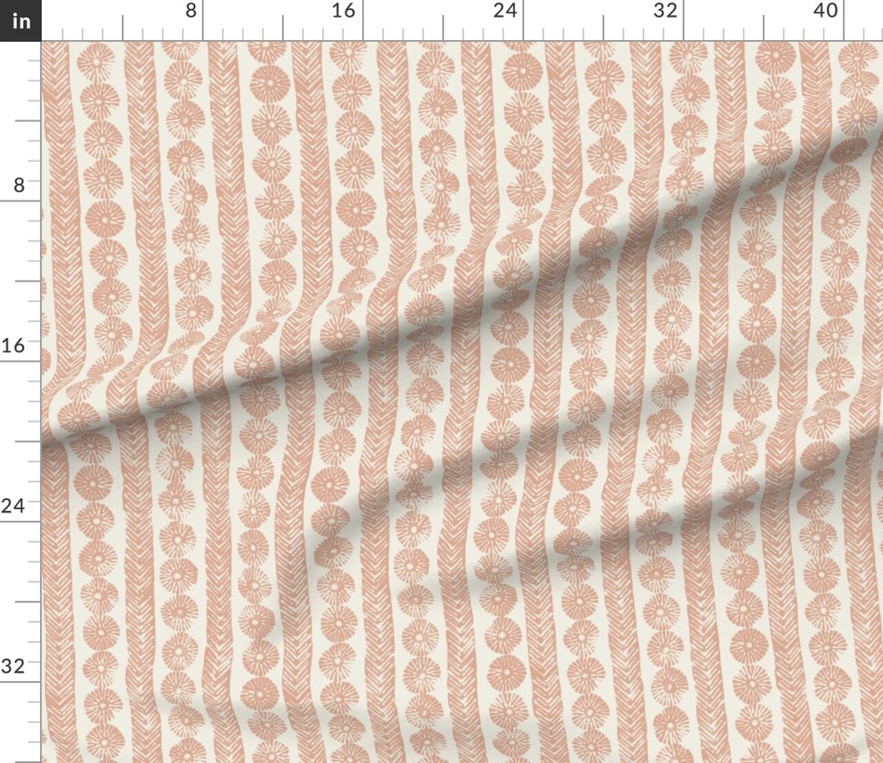 Geometric Stripes Herringbone Boho Block Print Neutral Custom Printed Fabric by Spoonflower Various Fabrics by the Yard or Fat Quarter